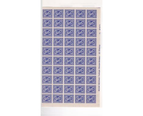 Germany 1945-1946 - Allied Occupation definitive - Washington printing SG A9 u/m 25pf sheet of (100) Michel 9 - cat value £40