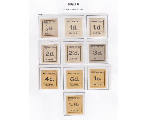 Malta 1925 Postage due set, SG D1/D10, m/mint odd light gum crease. (10)