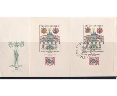 Czechoslovakia 1968 - Praga 1968 Int exhibition 5th issue SG MS 1755 m/m miniature sheet, envelope issued by Czechoslovakia p