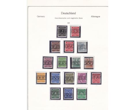 Germany 1948-British and American Zones-opted definitives SGA70-A77,A79-A81,A83-A86 m/m SGA78,A82 used Michel 521-681-cat val