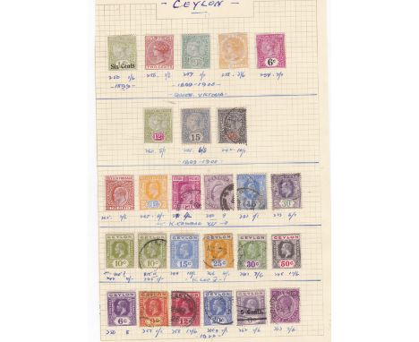 Ceylon 1899-1900 and King Edward - 26 fine used stamps (Victoria m/mint) STC £58