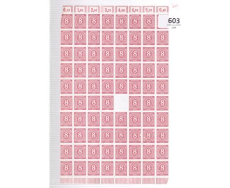 Germany 1946-1947 - Allied Occupation definitive SG905 u/m 8pf sheet of (79) stamps, Michel 917