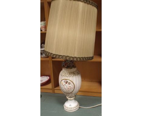 Large china table lamp with shade