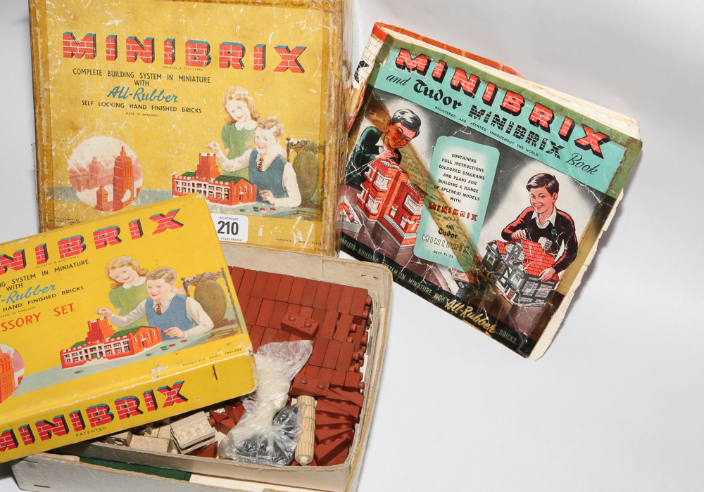 1950's rubber mini bricks building set