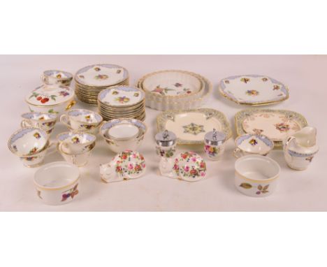 A Lawleys Ltd twelve setting tea set (one cup missing), a group of Royal Worcester "Evesham" ware and two Fenton ceramic flor