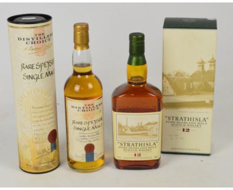 A boxed single bottle of rare Speyside Single malt Whisky; The Distillers Choice for Marks & Spencers, and a boxed single bot