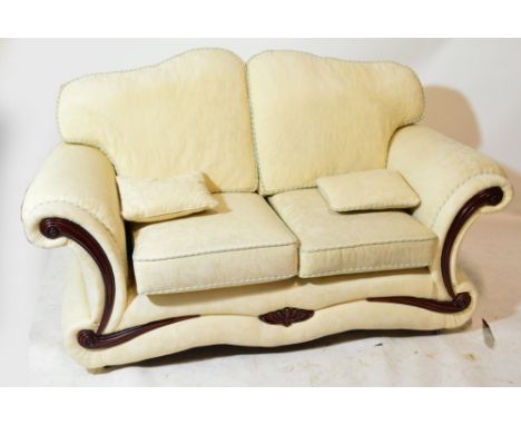 A contemporary three seater sofa, matching two seater sofa and armchair, purchased from Arighi Bianchi.