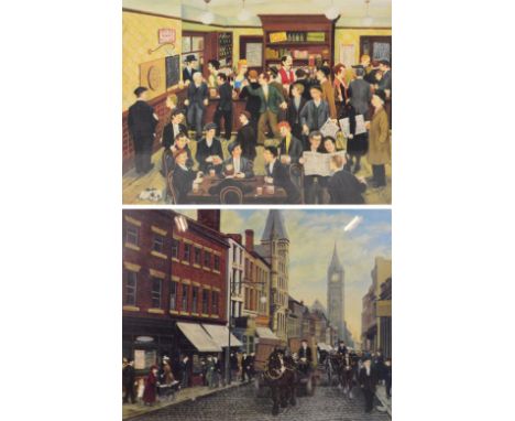 TOM DODSON; a signed limited edition coloured print "Fisher Gate, Preston", 40.5 x 51cm, and a further unsigned limited editi