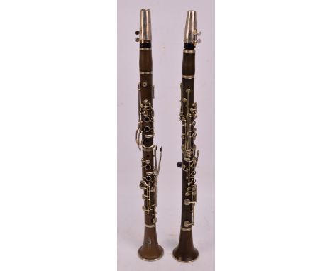 A cased Silvertone clarinet, and a further cased clarinet (2).