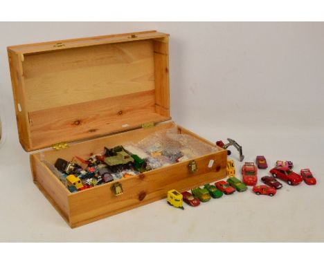A large quantity of playworn late 20th century predominantly Matchbox and Lesney toy vehicles including cars, trucks, lorries