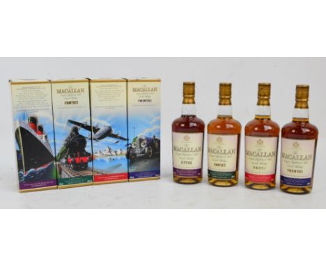 Macallan, four 500ml "Forties" bottles of Highland Malt Scotch Whisky, a recreation of 1940s style Macallan, all boxed. CONDI