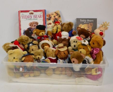 A large collection of character teddy bears including Santa Bear, Clint the Cowboy, Colin the Captain etc, from The Teddy Bea