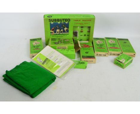 A boxed Subbuteo Table Soccer Continental Display Edition set, with various additional figures and team sets, with baize clot