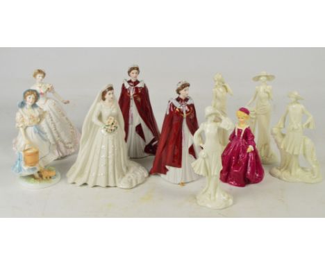 Ten Royal Worcester figures; "Her Majesty Queen Elizabeth II and HRH The Duke of Edinburgh Diamond Wedding Anniversary 2007",