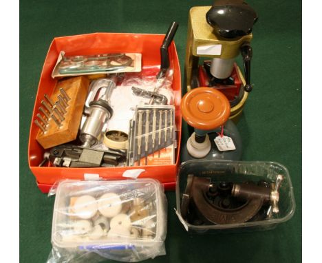 QUANTITY OF MISCELLANEOUS WATCH-MAKING TOOLS including glass tool, bench vice etc (parcel).