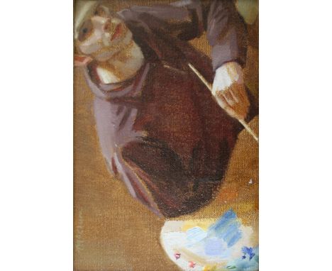 •EWAN McCLURE (b.1975) SELF PORTRAIT Signed, oil on canvas laid on board 13 x 19cm. * A copy of McClure's portrait, painted w