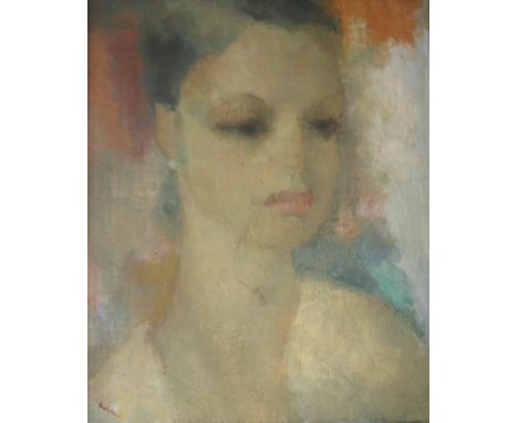 •TOON KELDER (1894-1973) KOP LEX: PORTRAIT STUDY OF A LADY Signed, painted c.1931, oil on canvas 39 x 31cm. Provenance: Colle