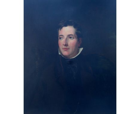 FOLLOWER OF SIR THOMAS PHILLIPS, RA (1770-1845) PORTRAIT OF A YOUNG MAN Quarter length, wearing a brown coat and a fur-collar