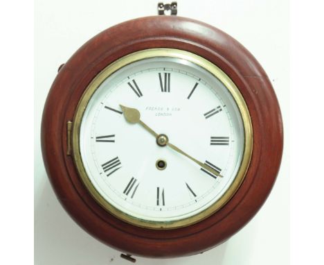 ENGLISH WALL CLOCK the dial marked 'French & Son, London'.
