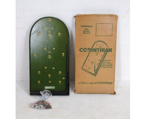 A vintage boxed Corinthian bagatelle board