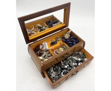 A collection of vintage costume jewellery including Murano beaded necklace etc.