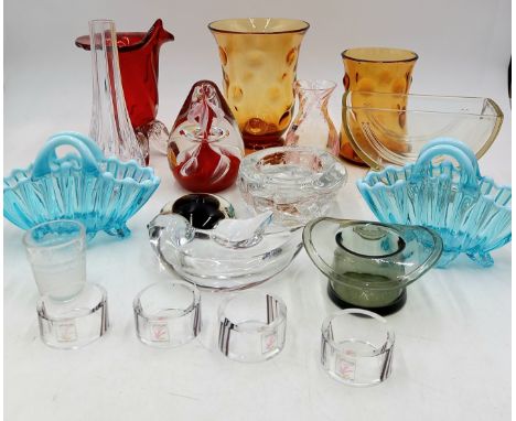 A collection of assorted glass, to include Caithness, Victorian Vaseline glass etc