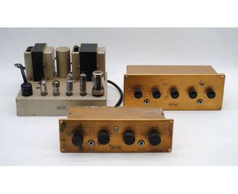 A vintage Leak TL/12 Plus valve power amplifier, along with a Leak Point One pre-amplifier and a Leak Varislope II controller
