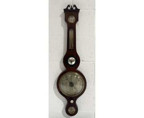 A Georgian banjo barometer, by O. Poppi of Holborn