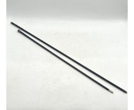 A silver-plated swagger stick plus a gun cleaning rod by Parker Hale 