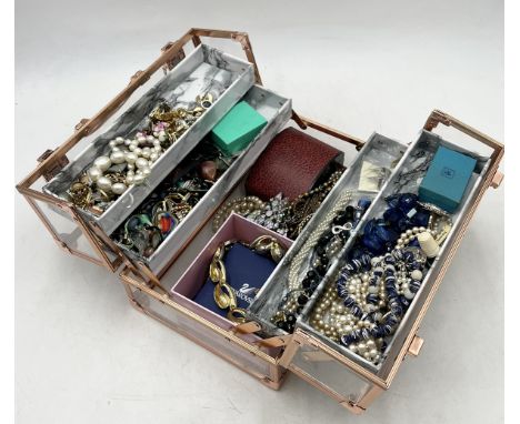 A collection of vintage costume jewellery, watches etc.