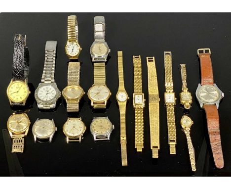 VINTAGE &amp; LATER LADY'S &amp; GENT'S WRISTWATCHES - 8 and 9 respectively, the lady's appear all as gold plated with most h