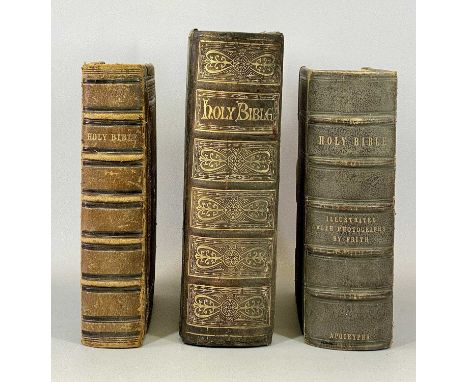 ANTIQUARIAN BOOKS - Three vintage Bibles - 'Brown's Self-Interpretating Family Bible' by the Late Rev John Brown, 'The Holy B