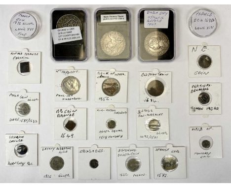 MIXED BRITISH & CONTINENTAL COINS COLLECTION - in silver, bronze and other metals, items include a 1780 Maria Theresa Thaler,