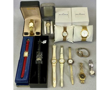 LADY'S VINTAGE &amp; MODERN WRISTWATCHES (12) - to include a Trojan 9ct gold square cased example, dated marked 'London 1927'