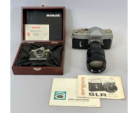 CAMERAS &amp; ACCESSORIES - a Minox DCC (Digital Classic Camera) in original box, Argus SLR camera with various lenses, two V