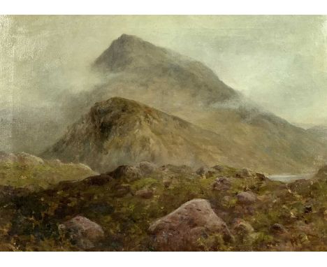 H E K signed/initialled, oil on canvas, titled verso - 'Mist on Siabod', 40 x 55cms