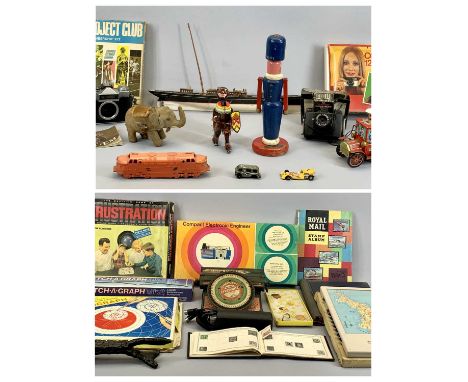 VINTAGE TOYS &amp; GAMES - tin plate Simplex portable typewriter Model No 250, Sketchograph, Frustration ETC, a small collect