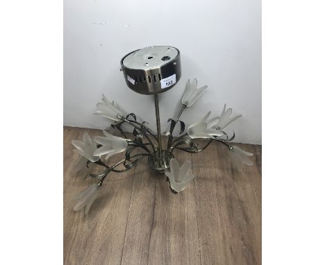 BRASS AND FROSTED GLASS LIGHT