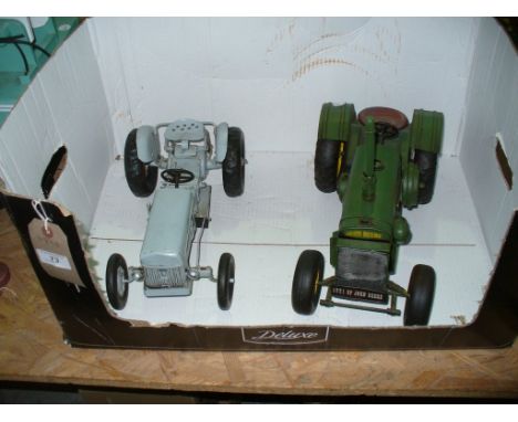 A Model of a Ferguson tractor and a second of a John Deere tractor. (2)