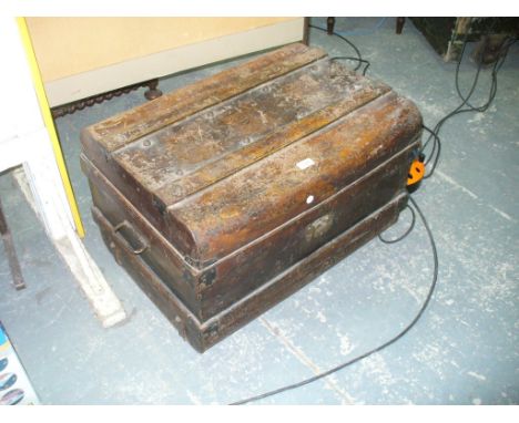 A Vintage tin trunk.