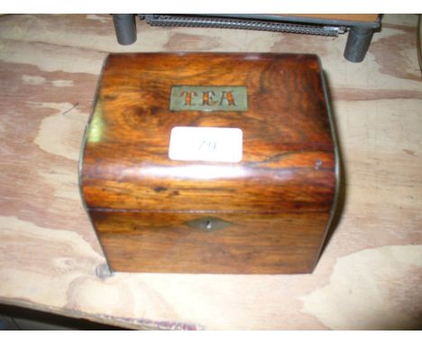 A 19th century domed rosewood tea caddy.