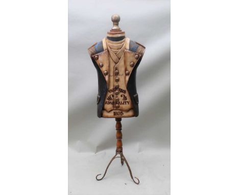 A DECORATIVE MANNEQUIN DRESSED AS A GEORGIAN SEA CAPTAIN, bearing the legend 'By Royal Appointment Uniforms to the Admiralty,
