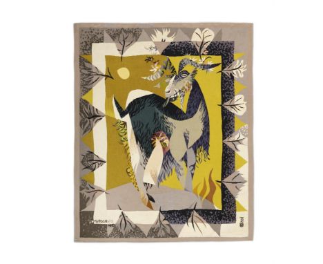 Louis Le Brocquy HRHA (1916 - 2012)The Garlanded GoatWool Tapestry, Tabard Frères et Soeurs, Aubuson 1950155 x 128.5cm (59 x 