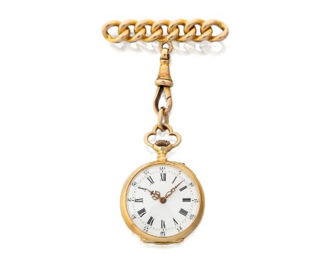 Golay, Leresche & Fils, Geneva. A Swiss keyless wind diamond set open face lapel pocket watch Circa 1870Swiss lever movement 