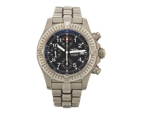 Breitling. A titanium automatic calendar bracelet watchAvenger, Circa 2009Automatic 25 jewel ETA 7750 movement, matte black d