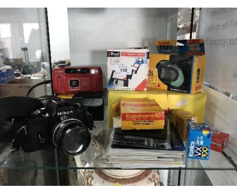 NIKON VINTAGE CAMERA ETC (FULL SHELF)