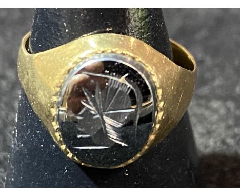 A 9ct gold centurion ring 3.13 grams 