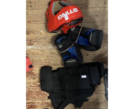 A selection of protective sports clothing 