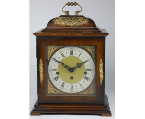 A St James Westminster chiming mahogany bracket, silvered chapter ring and gilt spandrels, the movement signed 77, Tempora, F