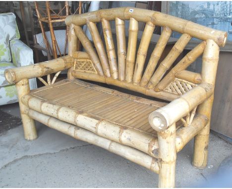 Heavy bamboo garden bench